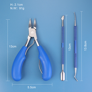 Professional Pedicure Tool Stainless Steel <strong>Ingrown</strong> <strong>Toenail</strong> Nipper Clipper with Cuticle Pusher and <strong>Lifter</strong> - Product Image 3