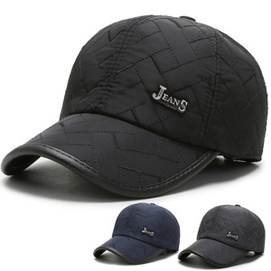 Gorra de béisbol de mezclilla con orejeras, forro polar, ajustable, para invierno, para hombre - Product Image 3