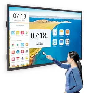 65 inç interaktif düz Panel kalem parmak dokunmatik interaktif ekran 4K LCD interaktif akıllı tahta dokunmatik TV okul öğretim için