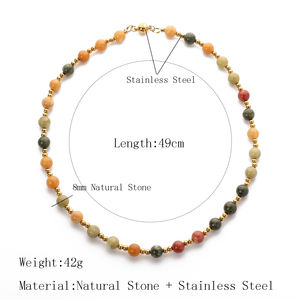 Collar de Cuentas de Ágata Roja de la Suerte <span class=keywords><strong>2026</strong></span>, Ágata Negra, Ojo de Tigre, Collar de Piedras Naturales para Mujer - Product Image 6