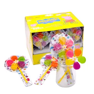 wholesale custom halal Lovely little pig windmill hard lollipop candy