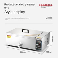 Freidora eléctrica comercial de acero inoxidable de 3000W, temperatura constante automática, cilindro simple/doble, hamburguesa, pollo frito