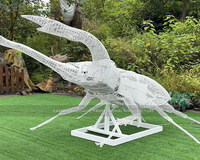 Sculpture métallique réaliste en fer Lucanidae Beatles
