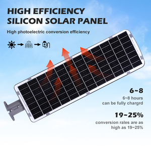 Lampe d'éclairage extérieure à économie d'énergie en aluminium gris foncé 100W 200W, longue durée de vie de la batterie, projecteur solaire pour éclairage public - Product Image 2