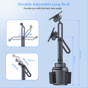 Supporto per <span class=keywords><strong>telefono</strong></span> regolabile a collo d'oca lungo con base espandibile, senza scuotimenti, per portabicchieri auto, rotazione a 360° °   Rotazione per iPhone e Android - Product Image 5