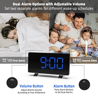Reloj despertador vibratorio personalizable, Extra fuerte para dormir y sordos, con luz nocturna y mezclador de cama