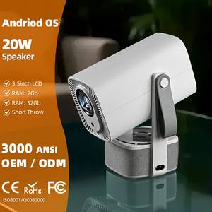 Nouveau projecteur MINI 2 en 1 4K, meilleur projecteur Full HD de jour, haut-parleur 20W, haute luminosité, Europe CE ROHS, projecteurs sans fil à bas prix A005 Pro - Product Image 1