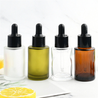 Flacon de pulvérisation à pompe compte-gouttes en verre de 30ml 1oz 2oz 3oz avec boîte en papier pour emballage cosmétique avec logo imprimé personnalisé