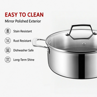 Nouvel Arrivage Usine – Ensemble de 7 Pièces de Batterie de Cuisine en Céramique Antiadhésive Tri-Ply Titane de Haute Qualité pour Vente en Gros (Casseroles, Poêles, Sauteuses)