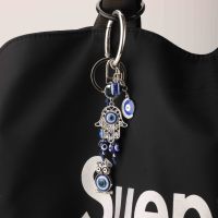 Porte-clés personnalisé Œil protecteur bleu Nazar, perles, main Hamsa, hibou, éléphant, nœud de corde, amulette, breloques de sac OEM ODM