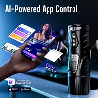 Juguete Sexual Interactivo con IA para Adultos, 7 Modos de Empuje y Rotación, con Mango, Soporte para Teléfono y Base de Succión, Bomba para Pene con Control por Aplicación