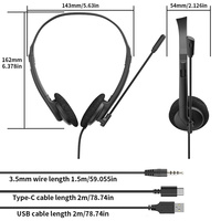 Casque de centre d'appels supra-auriculaire à réduction de bruit ENC avec micro externe, étanche IPX-4, ajustement personnalisé, vente en gros OEM/ODM