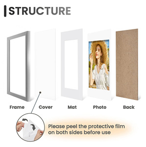 <span class=keywords><strong>Cadre</strong></span> photo moderne en plastique argenté, écologique, léger, durable et incassable, 11x14 avec <span class=keywords><strong>passe</strong></span>-<span class=keywords><strong>partout</strong></span> 8x10, <span class=keywords><strong>pour</strong></span> montage mural ou sur table, <span class=keywords><strong>pour</strong></span> la maison - Product Image 3