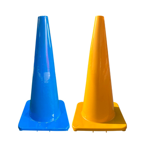 Cône de signalisation réfléchissant en plastique 700 mm, style standard sur pied pour zones de construction, feuille prismatique haute intensité - Product Image 5