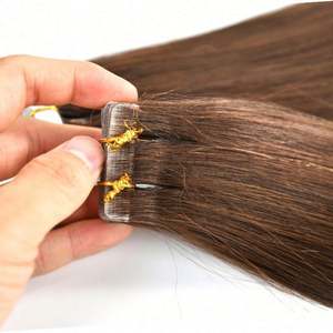 Nouvelles extensions de cheveux humains russes 100% naturels, double trame plate en PU, à trous invisibles, qualité 9A Remy, sans nœuds, sans perte - Product Image 1