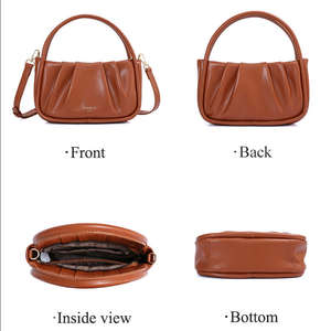 Sac à main en forme de lune de haute qualité 2025 pour femme, sac à main en cuir véritable pour femme, sac bandoulière simple - Product Image 2