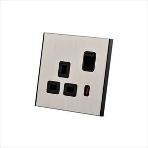 Anh tiêu chuẩn nóng bán thép không gỉ Bảng điều chỉnh chuyển đôi 13A Ổ cắm với 2 cổng USB ổ cắm cho nhà electriacal phụ kiện - Product Image 5