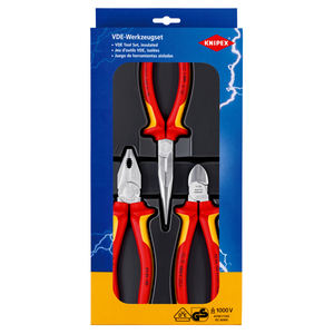 KNIPEX 00 20 12 Assortiment de sécurité 1 x 03 06 180, 1 x 26 16 200, 1 x 70 06 160 - Product Image 2