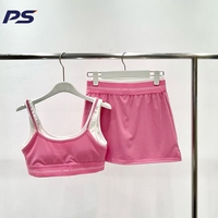 Ensemble 2 pièces personnalisé pour femme : Veste de sport unie taille haute, jupe courte et bandeau pour la gym et l'entraînement