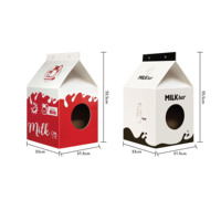 Nouveau design Boîte à lait en forme de chat Maison à gratter Lit Cages pour animaux de compagnie Maison de chat portable pour animaux de compagnie