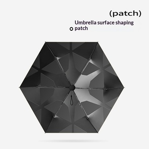 Four Fold Folding <b>Memory</b> Light Patch Umbrella Black Rubber Sunscreen Spot Printing Wholesale - Product Image 2