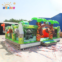 Château gonflable de jungle WINSUN pour enfants, trampoline gonflable pour enfants, vente en gros, animaux gonflables, château gonflable avec toboggan