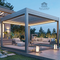 Pergola Bioclimatique Motorisée 3x4m en Aluminium à Toit à Lames Orientables Écologique Imperméable pour Villa Moderne et Patio Naturel - Grande Vente