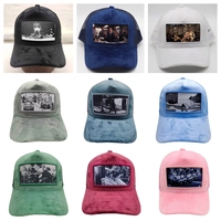 Gorras Deportivas de 5 Paneles, Negras, Personalizadas, de Terciopelo, con Parche Bordado en 3D para Deportes