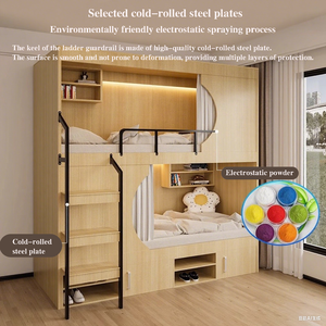 เตียงแคปซูลไม้ดีไซน์ทันสมัย โรงแรม หอพัก โรงงาน ขายส่ง เตียงสองชั้นสำหรับผู้ใหญ่ ใช้ในห้องนอน อพาร์ทเมนต์ และโรง<span class=keywords><strong>พยาบาล</strong></span> - Product Image 5