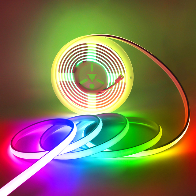 IP68 Addressable COB LED Strip 24V WS2811 RGB-IC Dream Color FOB Neon COB Tape LED Light for Outdoor Decor Lighting