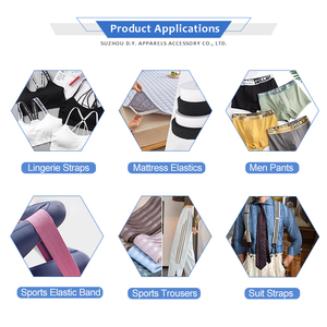 Kemasan produk jadi elastis kustom hitam putih anyaman 10MM pita Jacquard nilon pita elastis untuk ikat kepala olahraga - Product Image 3