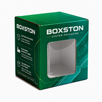 Boîte d'emballage bleu vif avec fenêtre transparente, réutilisable, écologique et fonctionnelle pour petits appareils