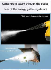 Nettoyeur vapeur haute température portatif réutilisable pour la cuisine, la hotte, la salle de bain, la voiture, outils de nettoyage - Product Image 4