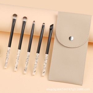 Eyeshadow <b>Brush</b> Set 5Pcs Synthetic Fibers Soft Bristles For Eye Makeup Blending And Eyebrow Application - Product Image 3