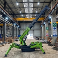 Mini-grue araignée, petite grue araignée sur chenilles, grue araignée à flèche articulée télescopique, télécommandée, diesel, RC, avec nacelle élévatrice
