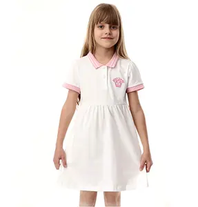 cute uniform dresses The Children's Place Girls Uniform Short Sleeve Ponte Knit 2 In 1 Dress Tan XXL (16)