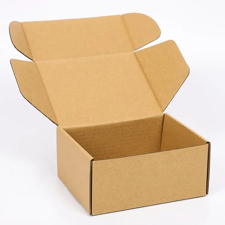 Hohe Qualität Angepasst Druck Logo Eco Freundliche Braun Kraft Box Verpackung E Flöte Wellpappe Mailing-Box