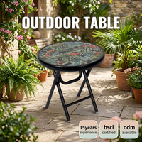 Table basse ronde pliable d'extérieur en verre, moderne, durable, écologique, pour salon et salle à manger