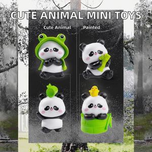 Figurines miniatures en résine 3D Kawaii de animaux de dessin animé (Panda, Grenouille, Canard) pour jardin féerique, jouets, sacs surprises d'Halloween et de Noël, décoration forestière - Product Image 4