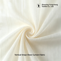 Tessuto Voile in Poliestere a Righe Verticali Intrecciate, Resistente alle Pieghe, per Tende Commerciali e Alberghiere, Fornitura Diretta dalla Fabbrica
