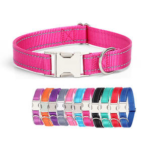 Hochwertige Metalls chnalle Hunde halsband Reflektierende solide Nylon Haustier Hunde halsband Custom <span class=keywords><strong>China</strong></span> Großhandel - Product Image 1