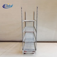 Chariot à roulettes danois pour plantes avec quatre roues en treillis métallique pour fleurs et plantes de pépinière pour centre de jardinage et transport de serre