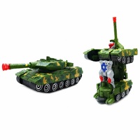 Toptan Kamuflaj Deformasyonlu Savaş Tankı Robot Oyuncak 2'si 1 Arada Dönüşen Aksiyon Figürü Çocuklar İçin LED Işıklı