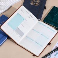 Carnet d'indexation A5 personnalisé AMARUI avec couverture en cuir, planificateur de budget pour la semaine, fermeture magnétique, reliure à fil, 100 feuilles
