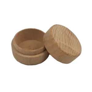 Personalized Round Shape Wooden Jewelry Packaging Box Wedding Velvet Wood Ring Box