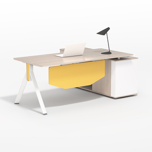 Escritorio <span class=keywords><strong>Ejecutivo</strong></span> Moderno en Forma de L de Madera para Uso <span class=keywords><strong>Comercial</strong></span> con Diseño Extensible - Product Image 1