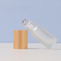 Flacon compte-gouttes en verre ambré dépoli transparent de 5 ml, 10 ml, 15 ml, écologique, pour parfum, sérum de soin et huile essentielle, avec bouchon en bambou