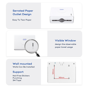 Distributeur d'essuie-mains pour toilettes publiques, peut contenir 200 feuilles, pour sécher les mains après le lavage - Product Image 3
