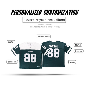 Ropa de calle personalizada ropa deportiva hombres Boxy Jersey camisa personalizada poliéster bordado sublimación fútbol <span class=keywords><strong>americano</strong></span> Jerseys <span class=keywords><strong>camiseta</strong></span> - Product Image 6