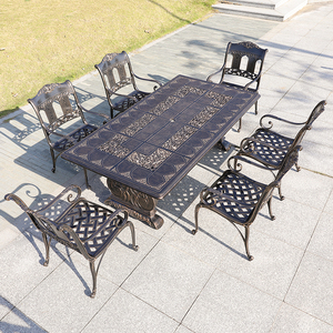 Set da Pranzo in Alluminio Pressofuso di Alta Gamma <span class=keywords><strong>per</strong></span> Patio, Giardino e Nuova Terrazza di Ristorante, Tavolo e Sedie <span class=keywords><strong>per</strong></span> Uso <span class=keywords><strong>Esterno</strong></span> - Product Image 3